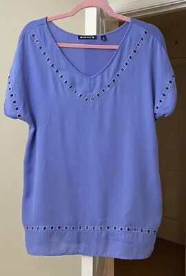 Top Arquitecto Púrpura Tejido Gasa Cuello en V Costero Bohemio Gitano Para Mujer Mediano Foto 1 de 3