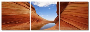Bild Canyon Schlucht Fotodruck Holzfaserplatte Wandbild 3er Set einfache Montage - Imagen 1 de 9
