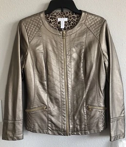 Chaqueta Charter Club Imitación Cuero P M Nueva - Imagen 1 de 5