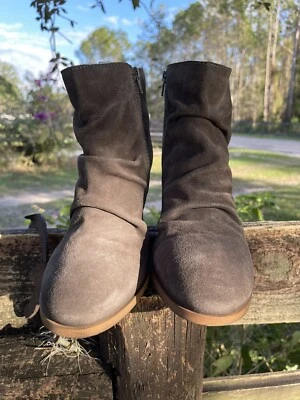 Diba Womens Grey Bailey Suede Leather Brown Wedge Booties Boots Size US 11 Shoes - Image 1 of 4