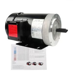 2 HP 3 Phase Electric Motor 56C Frame 1800 RPM TEFC 230 / 460 Volt - Imagen 1 de 24
