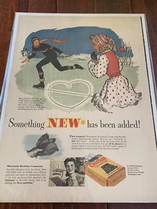 Vintage 1942 Old Gold Cigarettes Ice Skating Theme ad - Picture 1 of 1