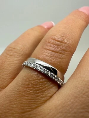 Platinum Half Eternity Wedding Band 0.24Ct Diamonds Ring Gg441 Foto 1 de 4