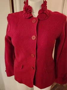 Vintage Susan Bristol Women Maroon Wool Jacket Size Medium - Picture 1 of 7