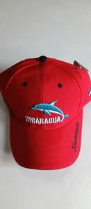GORRA BASE ESTILO AMERICANO NICARAGÜENSE DELUX ROJA CON DELFÍN AZUL - Imagen 1 de 4