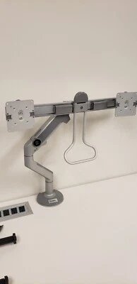 Humanscale M-Flex M2 Dual Monitor Arms Silver Heavy Duty - Image 1 of 4