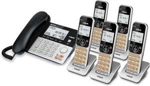 VTech 5 Handset Corded Cordless Phone Answering Machine Call Block Intercom - Picture 1 of 8