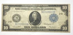 1914 $10 Large Size Federal Reserve Note NY Nice VF Fr. 911a - Picture 1 of 2