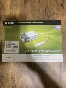 D-Link DUB-E100 USB 2.0 Fast Ethernet Adapter H/W Ver.:B1 Genuine New Sealed PC - Afbeelding 1 van 4