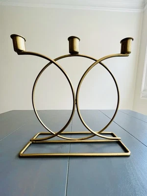 Gold Candleholder For 3 Candles, Modern And Sturdy - Image 1 of 4