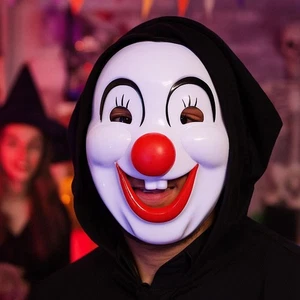 Funny Clown Makeup Mask PVC Happy Clown Costume Carnival Party - Picture 1 of 12