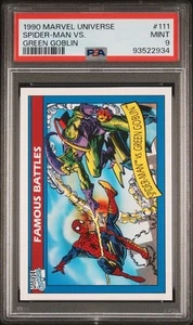 1990 MARVEL UNIVERSE #111 SPIDER-MAN VS GREEN GOBLIN 🔥PSA 9🔥 - Picture 1 of 2