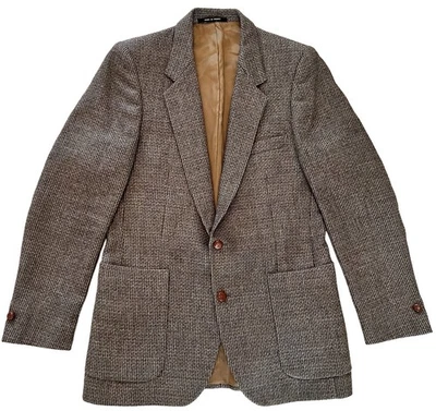 Blazer Abrigo Deportivo Marrón 2 Botones Tweed Lana Yves Saint Laurent De Colección Talla 38R Foto 1 de 4