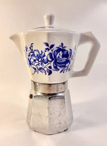 Vintage Ceramic Flory Express Moka Pot Espresso Coffee Maker Made in Italy 160 - Picture 1 of 12