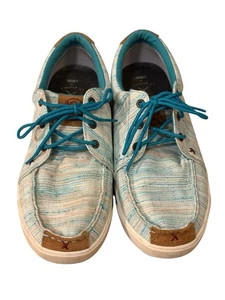 Hooey by Twisted X Men’s Lace-Up Loper Shoes Size 9.5 – Aqua Stripe Textile - Picture 1 of 8
