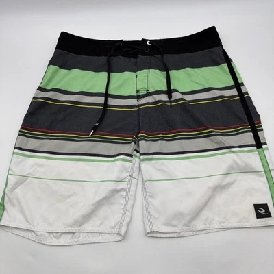 Rip Curl Live The Search Shorts Mens Size 36 Striped Multicolor Logo Zip.#38622 - Image 1 of 4