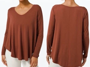 Lululemon Damen Up For Down Time Top dunkelterrakotta Langarm Gr. 18 (Mangel) - Bild 1 von 15