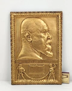 Antik Plakette 1915 Wilhelm König von Württemberg Gold Hochzeit M Hugo Militaria - Bild 1 von 8