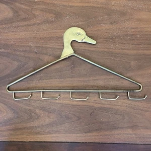 Vintage 1970’s Brass Duck Head - Tie Jewelry Belt Hanger Decorative Swivel hooks - Picture 1 of 6