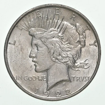 (1) Choice AU/UNC 1922-D Peace Silver Dollar - 90% Silver - Image 1 of 4