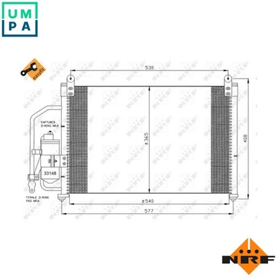 CONDENSER AIR CONDITIONING 35393 FOR DAEWOO LANOS/SENS L13 1.3L L43/LX6 1.5L - Image 1 of 4