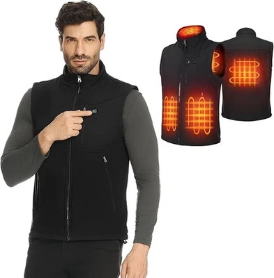 Colete aquecido masculino KEMIMOTO LARGE com bateria leve com controle de temperatura preto - Imagem 1 de 4