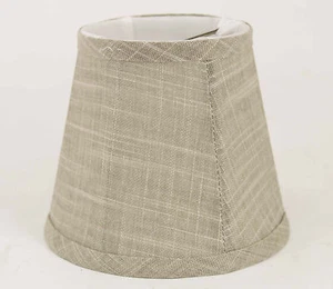 Grey Linen Shade,Softback, 4x6x5,Candle Clip Fitter - Picture 1 of 1