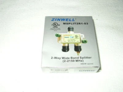 Zinwell 2 Way Wide Band Splitter MSPLIT2R1-03 2-2150 MHz DIRECTV Approved - Image 1 of 3
