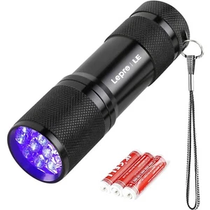 LE tragbare 9 LEDs UV Lampe - Fleckendetektor und mehr für Zuhause und unterwegs - Bild 1 von 1