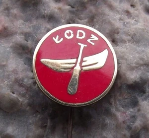 Small Vintage Lodz Poland Boat Ship Oar Coat of Arms Heraldic Crest Pin Badge - Picture 1 of 4