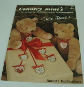 VTG Dale Burdett Country Minis 1984 Counted Cross Stitch Pattern Book 36 Design 