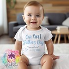 Personalised baby bodysuit vest grow our 1st fathers day daddy present gift