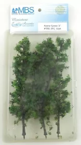 MBS Model Builders Supply #TRE-3FG 3" Forest Green Trees - Model RR ~ T158 - Picture 1 of 2