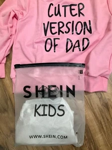 NWT SHEIN Tween Girl Pink Cuter Version of Dad Sweatshirt  Ages 3-4 - Picture 1 of 6