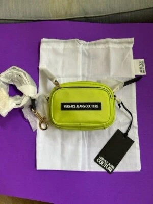 Versace Jeans Couture Shoulder,Crossbody Handbag, Lime Green Fabric,NWT, Dustbag - Image 1 of 4