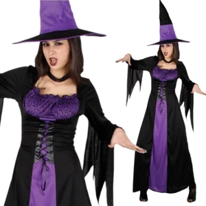 Adult Ladies Spellbound Witch Fancy Dress Halloween Book Week Costume & Hat - Picture 1 of 8