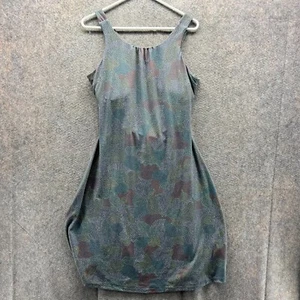 PrAna Dress Womens Large Gray Sleeveless Lined Skypath Chalkboard Dotty Preppy - Picture 1 of 11