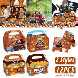 12PCS Pirate Theme Candy Boxes Party Favour Supplies Decorative Gift Return Box - Picture 1 of 13