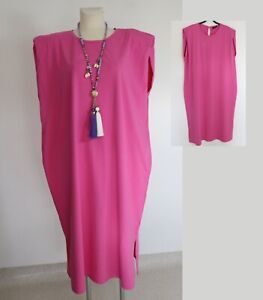 Shirt Kleid lang Oversize Basic Gr. 50 52 Lagenlook Stretch ärmellos pink