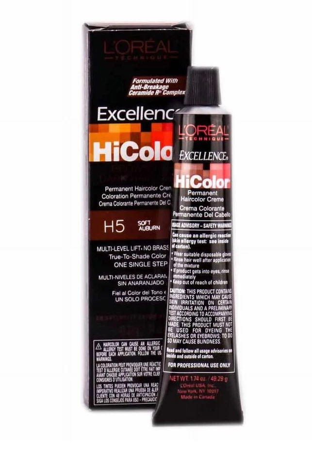 L'oreal Excellence HiColor Browns H5 Soft Auburn 1.74 Oz