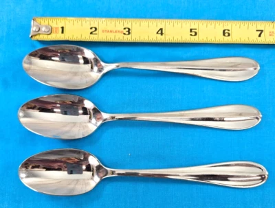 Juego de 3 cucharaditas de acero inoxidable Hampton Silversmith Elaine 18/10 Foto 1 de 4