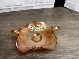 Antique Fenton "Strawberry" carnival glass two handled bon bon dish circa 1917 - Picture 1 of 7