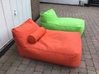 Extreme lounging B Bed garden beanbags, lime green & orange