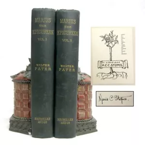 Marius the Epicurean by Walter Pater 1904 w/ Marie Stopes bookplate + signature - Foto 1 di 14