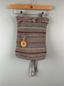 The Sak Crochet Knit Crossbody Purse Bag Multicolored Stripe Boho Flower Shoulde - Picture 1 of 10