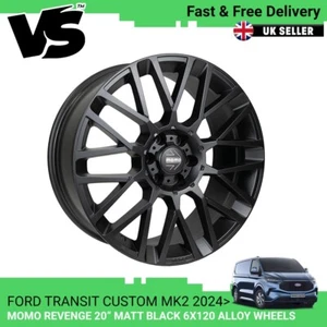 FITS TRANSIT CUSTOM MK2 2024 MOMO REVENGE MATTE BLACK 9X20" 6X120 LOAD ALLOYS - Picture 1 of 8