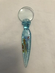 Murano Millefiori Style Stem Magnifying Glass - Picture 1 of 5