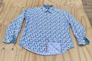 Chemise décontractée homme Robert Graham coupe classique boutonnée devant bleu taille XL - Photo 1/8