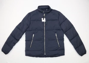 $225 Calvin Klein Men’s Stretch Moto-Style Puffer Jacket Navy Size S Breathable - Picture 1 of 16