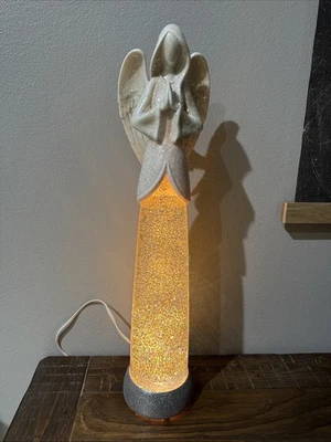 Lámpara de plata Cracker Barrel 22" acrílico brillo ángel agua vacaciones Foto 1 de 4